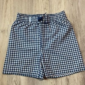 4T Navy Gingham Swim Trunks